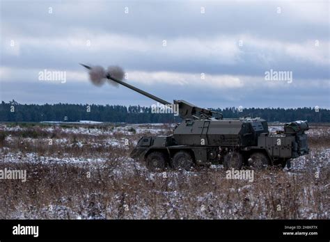 A Slovak Ground Forces Zuzana 2 155mm Howitzer Fires A Projectile