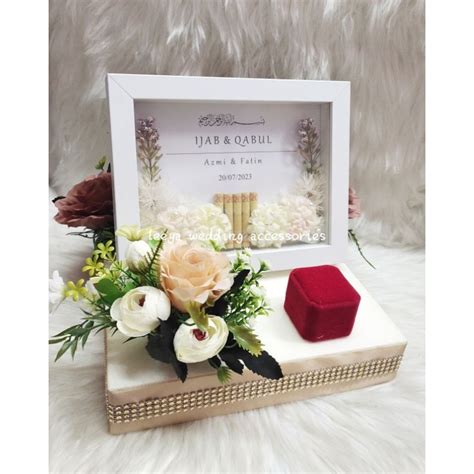 Gubahan Hantaran Frame 3d Bekas Cincin Light Nude Dark Nude Shopee Malaysia