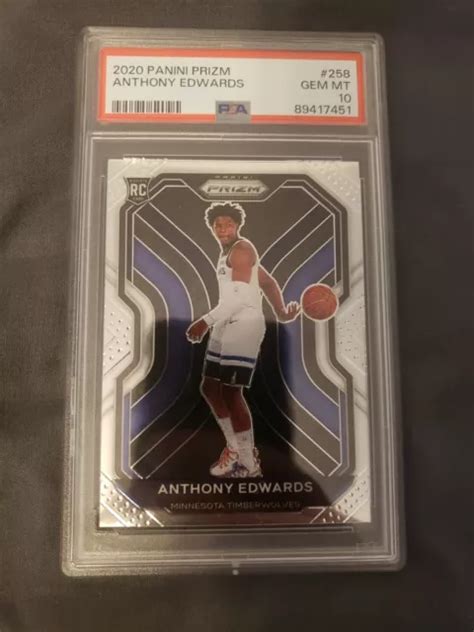 2020 21 PANINI PRIZM RC Anthony Edwards Minnesota Timberwolves PSA 10