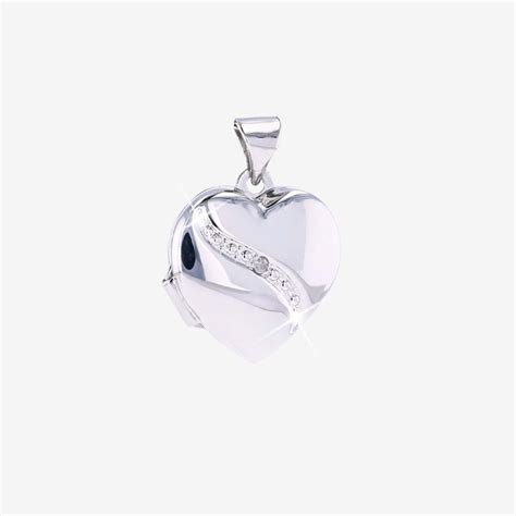 Sterling Silver Diamond Heart Locket Warren James