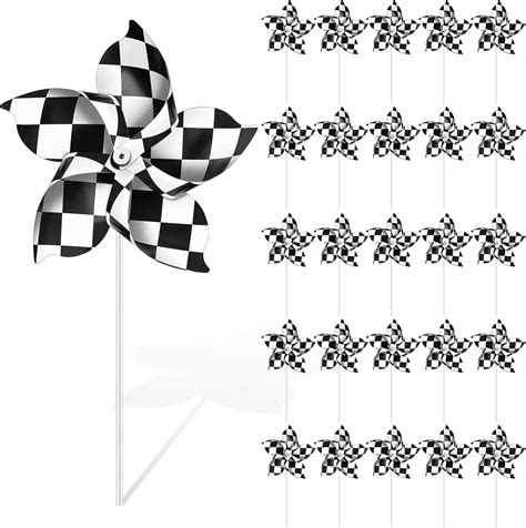 Amazon Pcs Checkered Flag Party Supplies Pinwheels Race Car