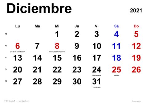 Calendario Diciembre 2021 En Word Excel Y Pdf Calendarpedia