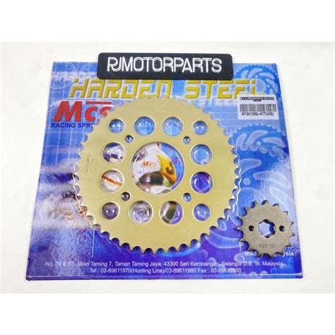 SYM VF3i 185 SYM185 Sprocket 428 MCS Gold Spoket Depan Belakang Rear