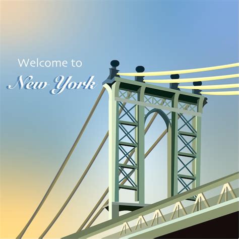 Bem Vindo Ponte Do Brooklyn Na Cidade De Nova York Em Nova York