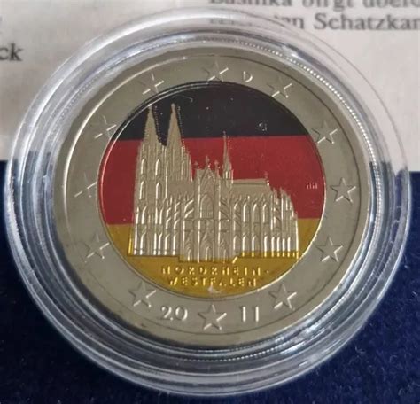 2 EURO MÜNZE Gedenkprägung BRD 2011 Kölner Dom farbig Ohne