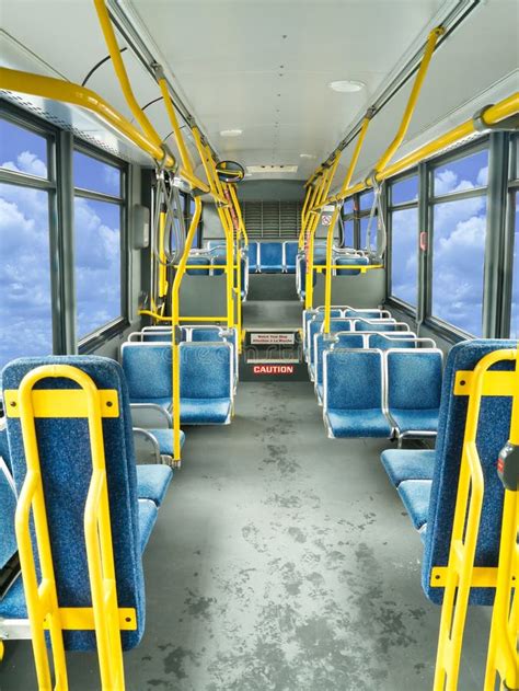 Interior of a public bus stock photo. Image of street - 25425456