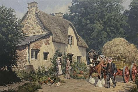 Old English Village Painting