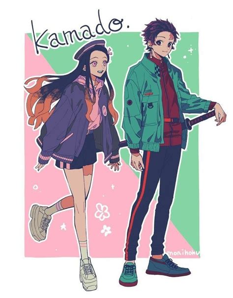 art Nezuko Komado and Tanjiro Komado в 2024 г Мультипликационные