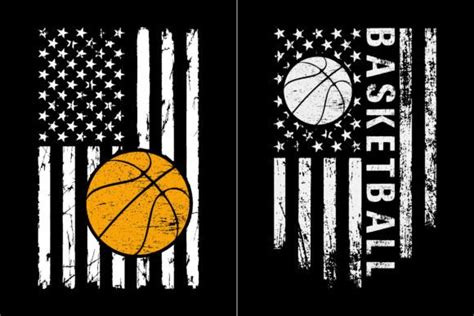 American Flag Basketball Logo Design Graphic By Flag Station Creative