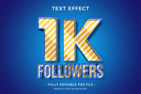 Premium PSD 1k Followers Text Effect