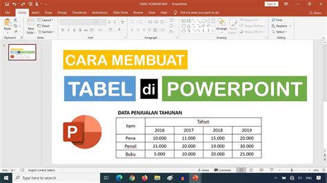 Cara Membuat Tabel Di PowerPoint Tutorial Powerpoint Bahasa Indonesia