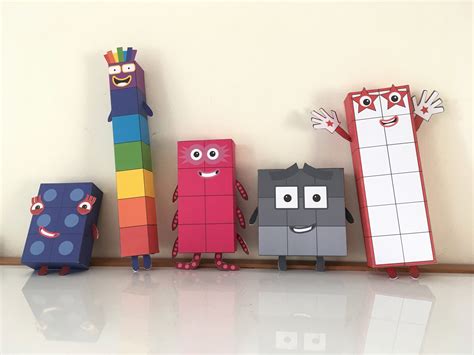 Numberblocks 6 10 Printable Paper Toys Origami Templates Etsy Uk