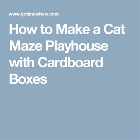 How to Make a Cat Maze Playhouse with Cardboard Boxes | Cardboard box ...