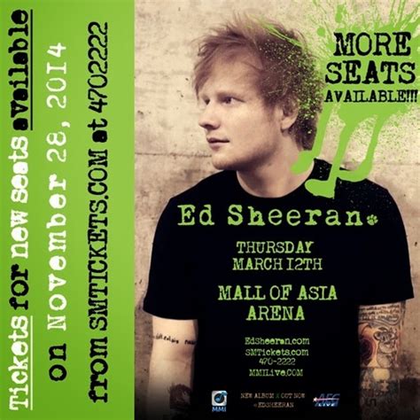 Extra tickets announced for the sold-out Ed Sheeran concert in Manila ...