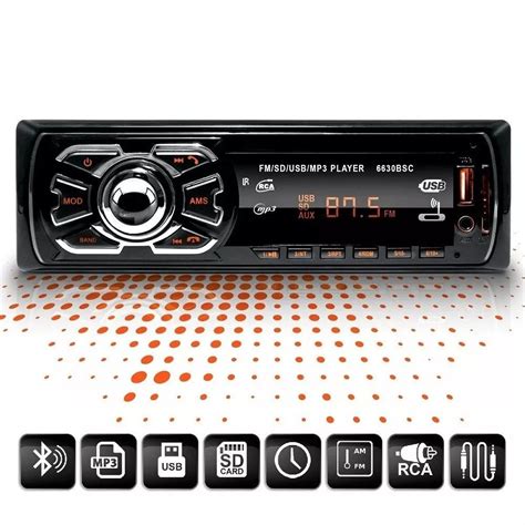 Kit Som Automotivo Bluetooth Atendimento Celular Usb Sd Mp Player