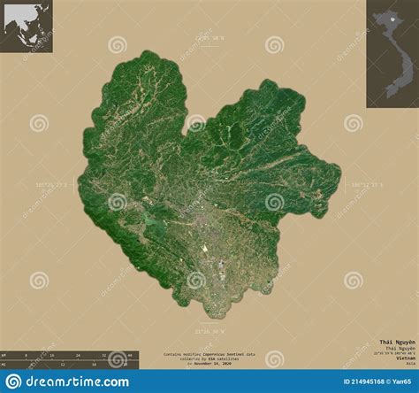 Thai Nguyen Vietnam Satellit Sentinel2 Stock Abbildung Illustration