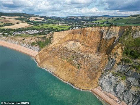 Huge Rockfall At Dorset Tourist Hotspot Sends Several Tons Of Cliff Crumbling Into The Sea