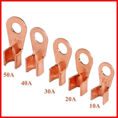 130PCS SC Copper Ring Lug Terminals OT Wire Naked Battery Cable