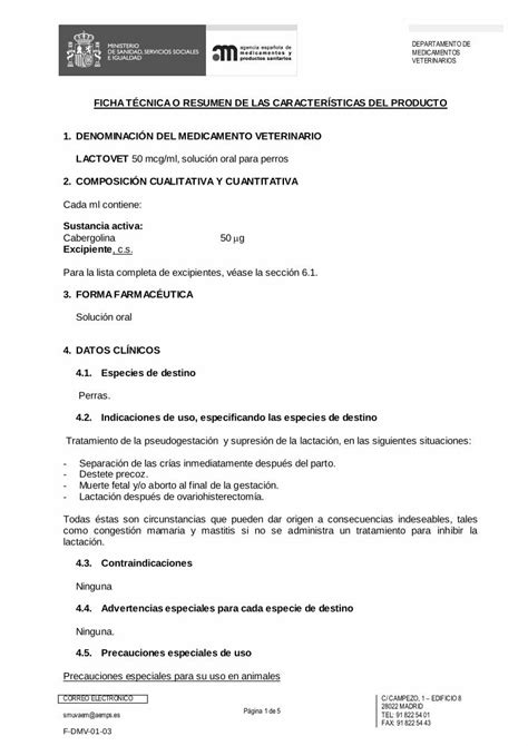 Pdf Ficha T Cnica O Resumen De Las Caracter Sticas Despu S De