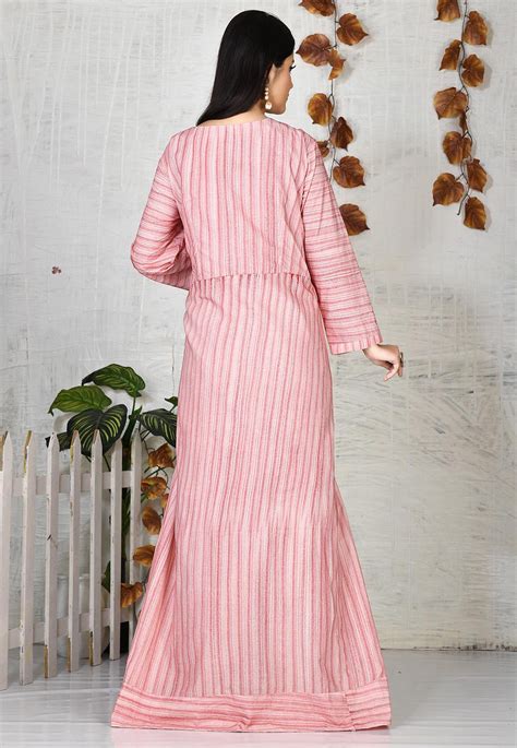 Buy Printed Cotton Gown In Pink Online Tuf1456 Utsav Fashion