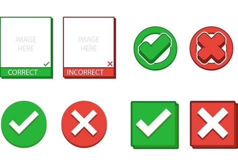 Correct And Incorrect Example Box And Vector Symbols - Download Free ...