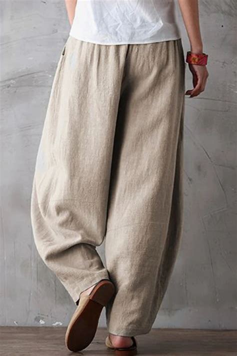 Summer Loose Cotton Linen Pants Women Casual Trousers Linen Pants