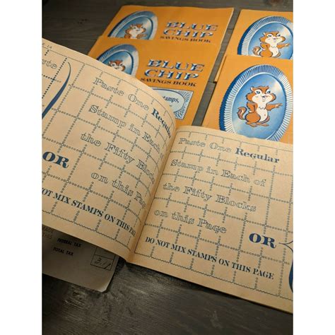 Vintage Blue Chip Stamp Company Savings Book And 1 Handwritten Receipt