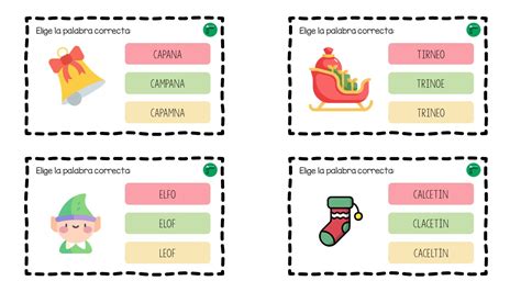 Lectura Correcta De Palabras Con Vocabulario De Navidad