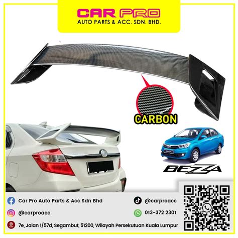 Perodua Bezza 2016 2023 Galaxy X Sport Carbon Skin ABS Spoiler