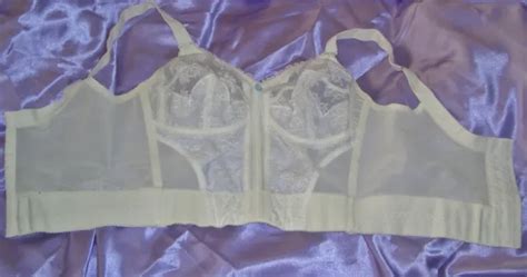 RAR VINTAGE TOLLER Playtex Spitzen Mieder Long BH 85 C weiß Pin Up Bra