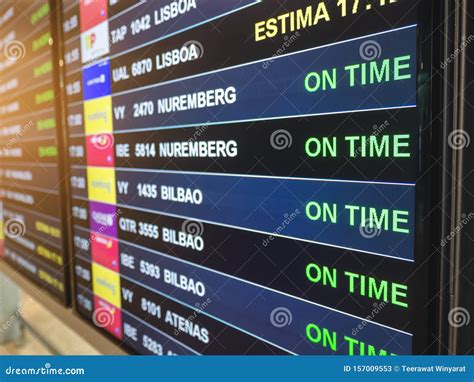 Flight Information Timetable Board Airline Flight Boarding On Time