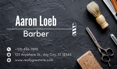 Black Golden Barber Business Card Shareecard