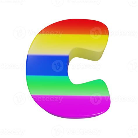 Free Rainbow Text Effect Letter C 3d Render 16317127 Png With