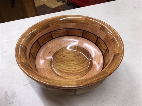 Segmented Wood Bowl Multi Axis Woodturned Bowl Brazilian Cherry