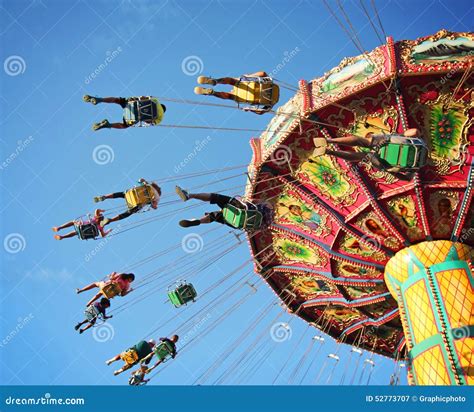 Ride At Fair Spinning Around With People Having Fun Stock Image Image