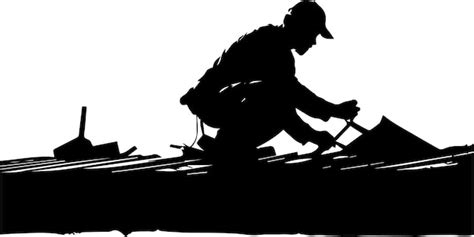 Premium Vector | A roofer silhouette vector illustration