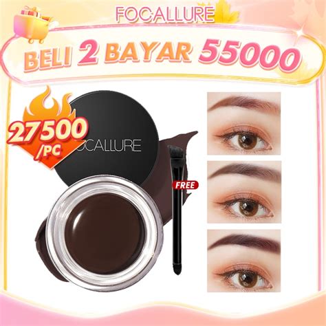 Jual Focallure Eyebrow Cream Gel Waterproof Pensil Alis Sikat Alis Tahan Air Tahan Lama Tahan