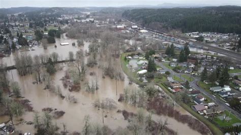 Swollen Chehalis River Basin Floods Southwest Washington