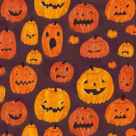 Halloween Pumpkins Pattern iPad Wallpapers Free Download