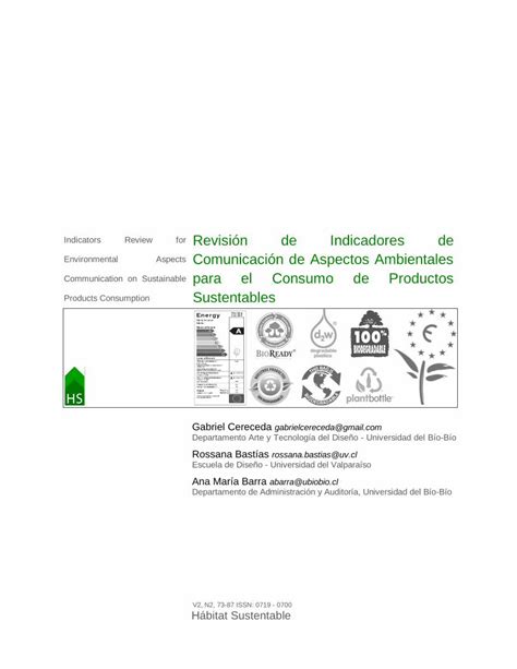 Pdf Comunicaci N De Aspectos Ambientales Para El Consumo De Indica