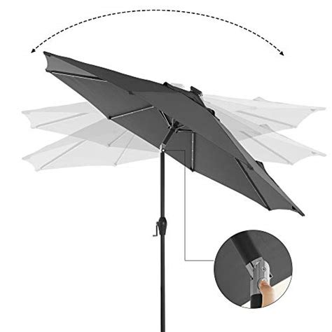 Songmics Parasol Met Led Verlichting Op Zonne Energie Tuinparasol