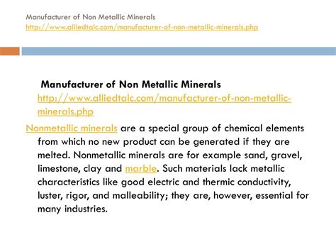 PPT - Manufacturer of Non Metallic Minerals PowerPoint Presentation ...