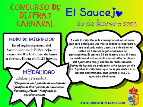 Bases Del Concurso De Disfraces Carnaval El Saucejo