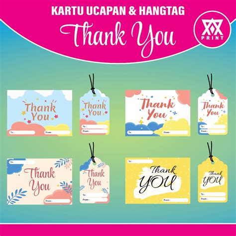 Jual Kartu Ucapan Hangtag Thank You Kartu Ucapan Terima Kasih