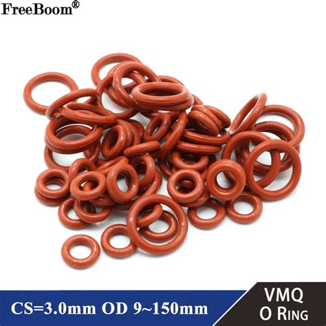 10Pcs Food Grade VMQ O Ring Gasket CS 3mm OD 9 150mm Waterproof Washer