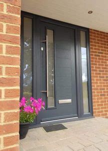 Anthracite Grey Contemporary Composite Door With Sidelights Vista Trade