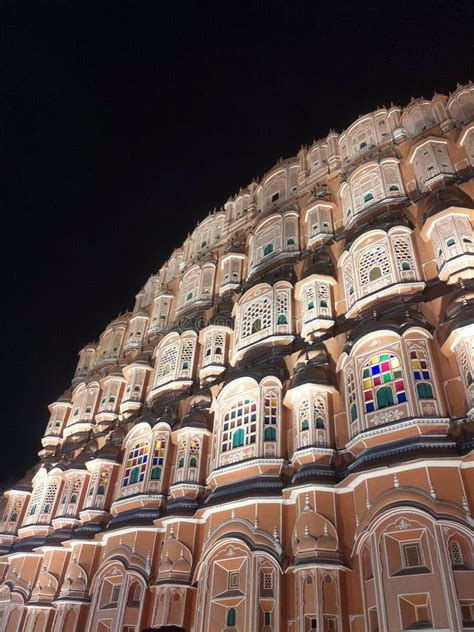 hawa mahal night jaipur stock   royalty  stock