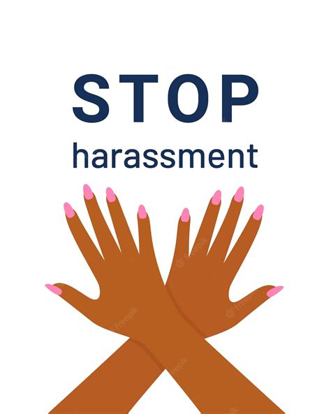 Premium Vector Signs And Banners To Stop Sexual Harassment Womens Arms Are Crossed In Sign