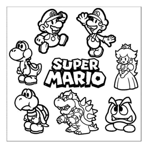 Pdf Imprimible Para Colorear 150 Super Mario Bros