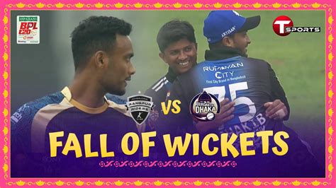 Fall Of Wickets Rangpur Riders Vs Durdanto Dhaka Match 21 BPL